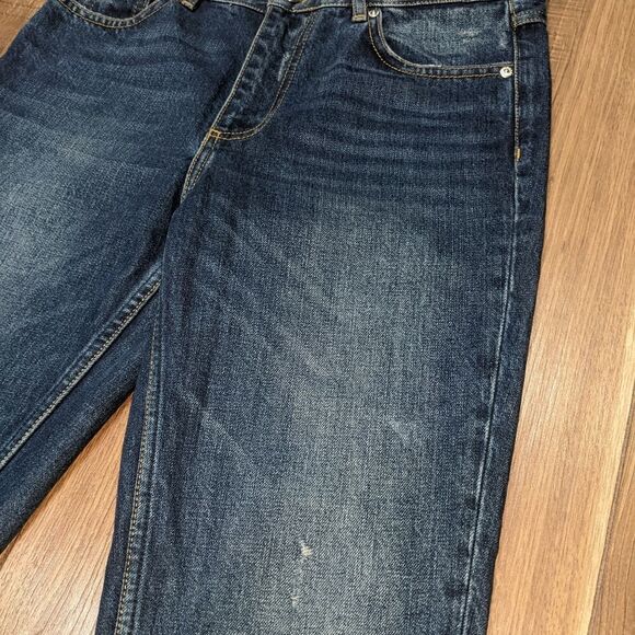 WON HUNDRED Women's High Rise Cropped Slightly Distressed Blue Jeans. Size 26. - Picture 4 of 6